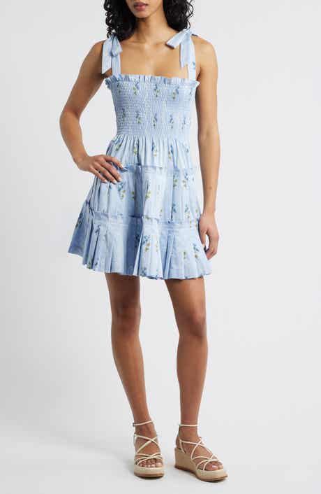 The Ribbon Smocked Pleated Minidres