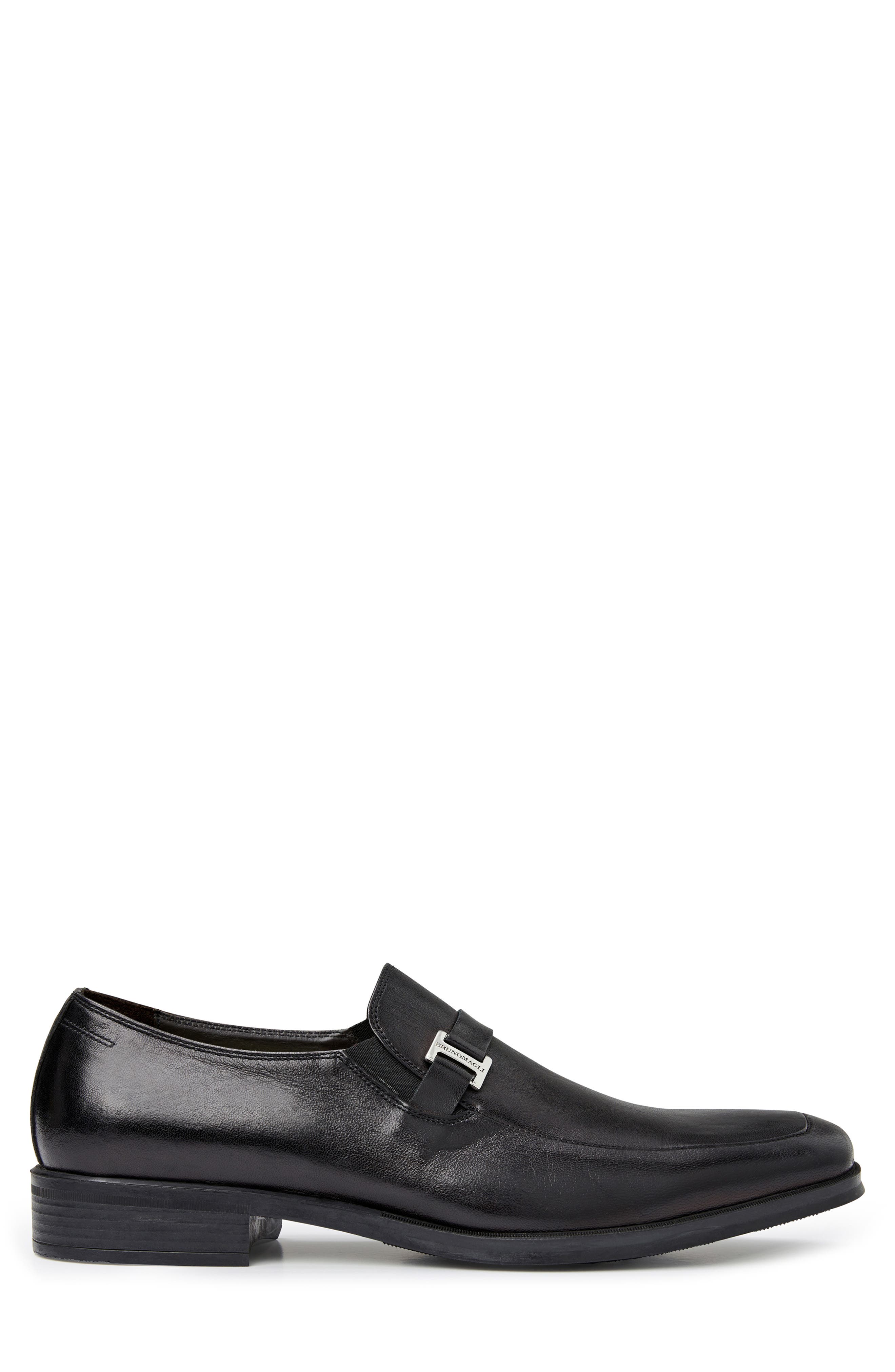 Bruno Magli Pivetto Leather Buckle Leather, Alternate, color, Black Leather