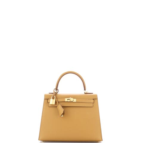 Kelly Handbag Brown Epsom with Gold Hardware 25