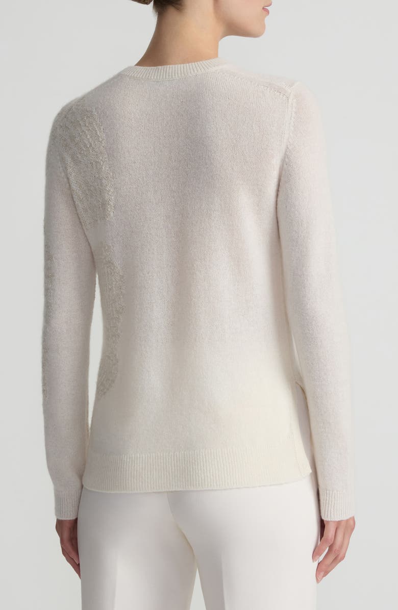 Lafayette 148 New York Tree Ring Intarsia Cashmere Crewneck Sweater, Alternate, color, 