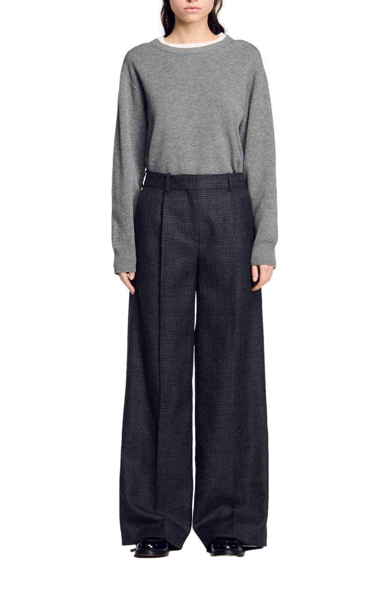 SANDRO Checked suit trousers, Alternate, color, 