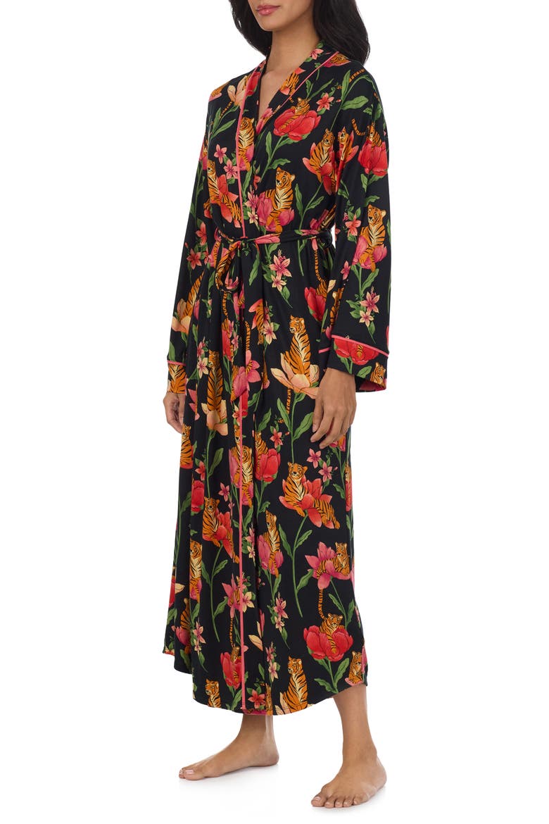 Print Long Robe, Alternate, color, BLKGRD FLR