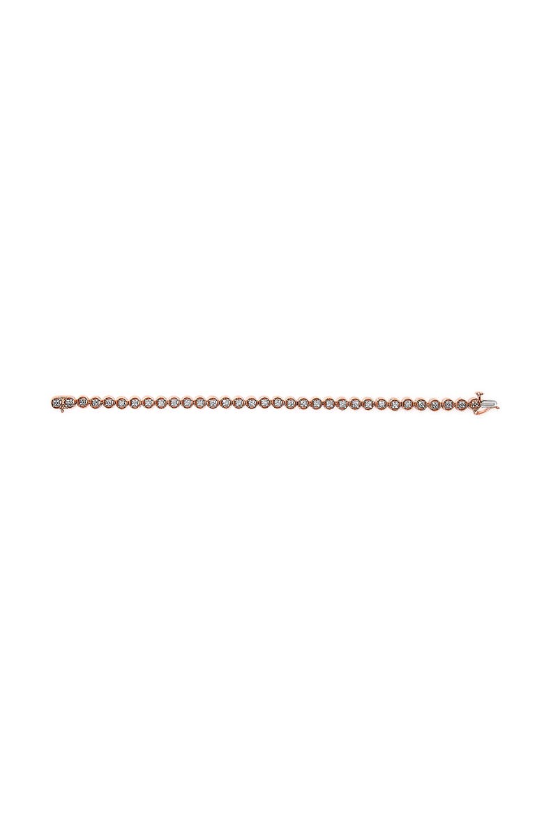 Silver 1/4 Cttw Diamond Open Circle Wheel Link Tennis Bracelet, Alternate, color, Rose Gold over Silver