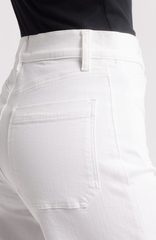 Shop Frame Le Pixie Slim Palazzo Patch Pocket High Waist Wide Leg Jeans In White