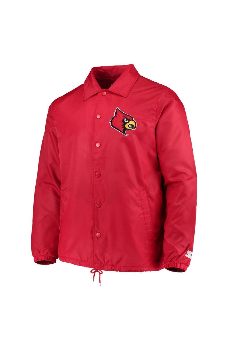 STARTER Men's Starter Red Louisville Cardinals The General Coach's Full-Snap Jacket, Main, color, 