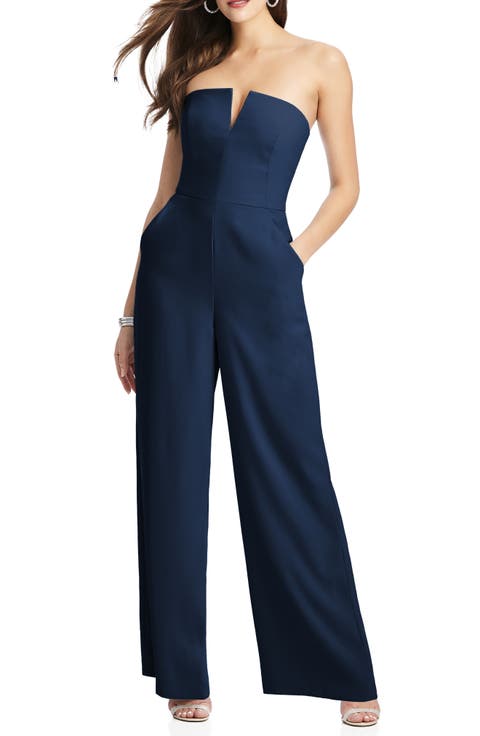 Strapless Crepe Jumpsuit