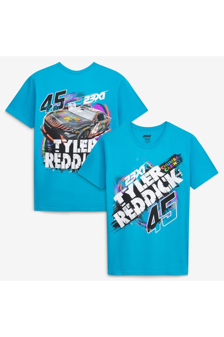 Men's 23XI Racing  Teal Tyler Reddick #45 Chumba Tropical Car T-Shirt, Main, color, Teal