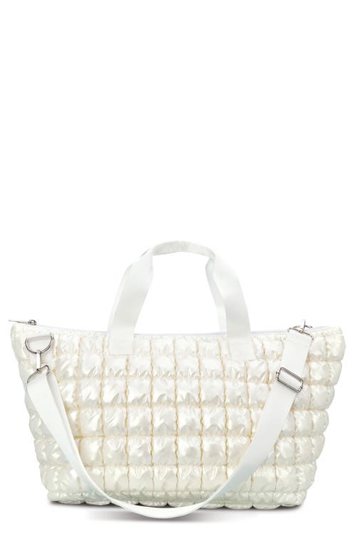 Iscream Kids' Shiny Puffer Overnight Bag In White