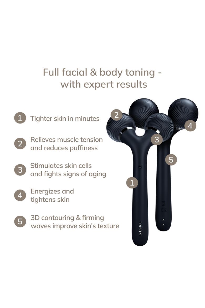 SmartAppGuided Sonic Facial & Body Roller | 4 in 1, Alternate, color, Black