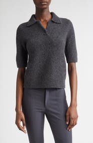 Vince Bouclé Short Sleeve Polo Sweater
