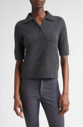 Vince Bouclé Short Sleeve Polo Sweater