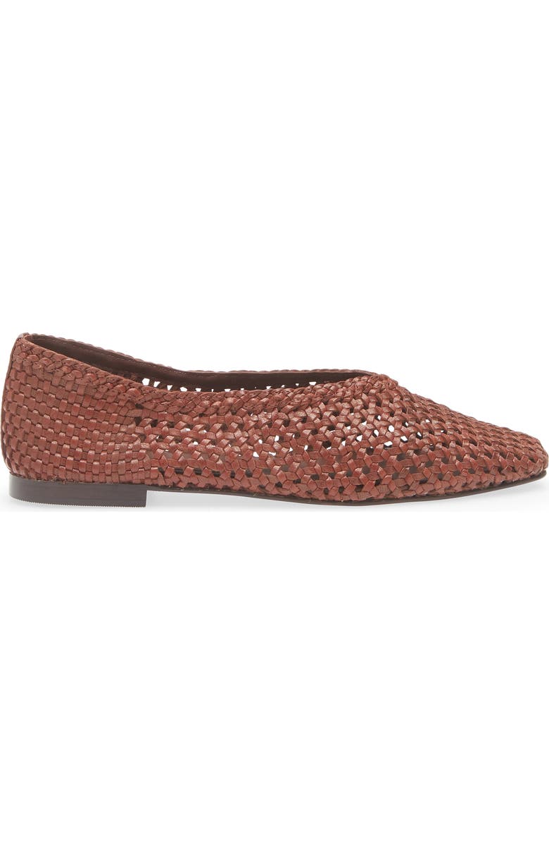 Madewell The Mylie Ballet Flat in Handwoven Leather, Alternate, color, Cherry Wood