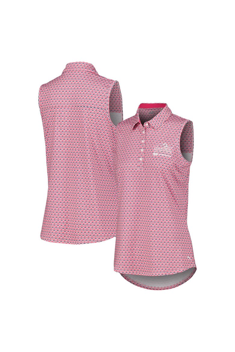 Women's Puma Pink Arnold Palmer Invitational Deco Sleeveless MATTR Polo, Main, color, Pink