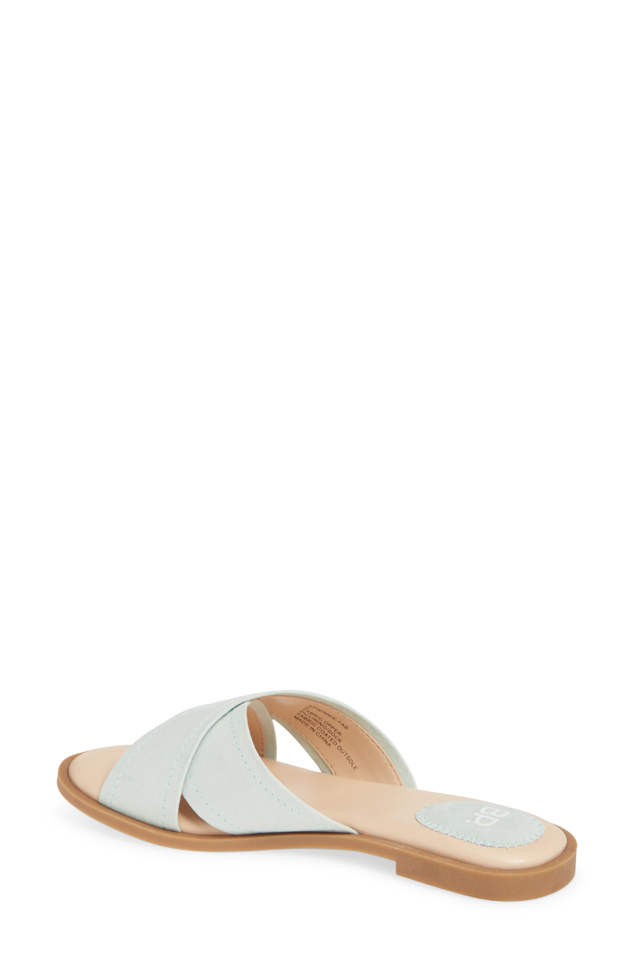 Winnie Slide Sandal, Alternate, color, MINT FAUX SUEDE