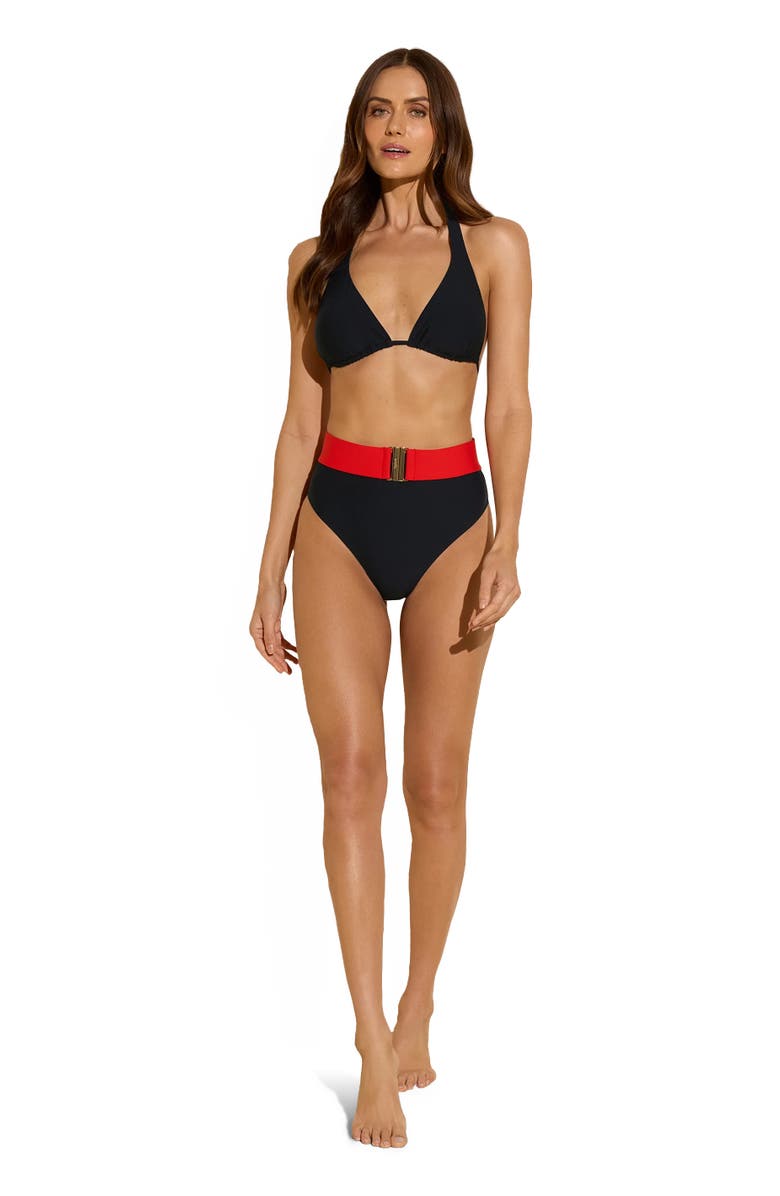 STYLEST DreamSculpt High Waist Bikini Bottom, Alternate, color, Caviar