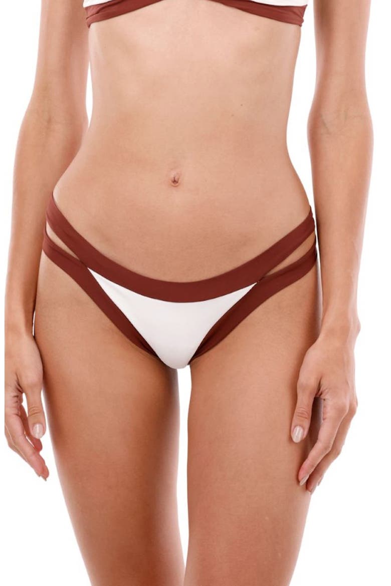 Barn Side Cutout Bikini Bottoms, Main, color, BARN RED COLOR BLEND