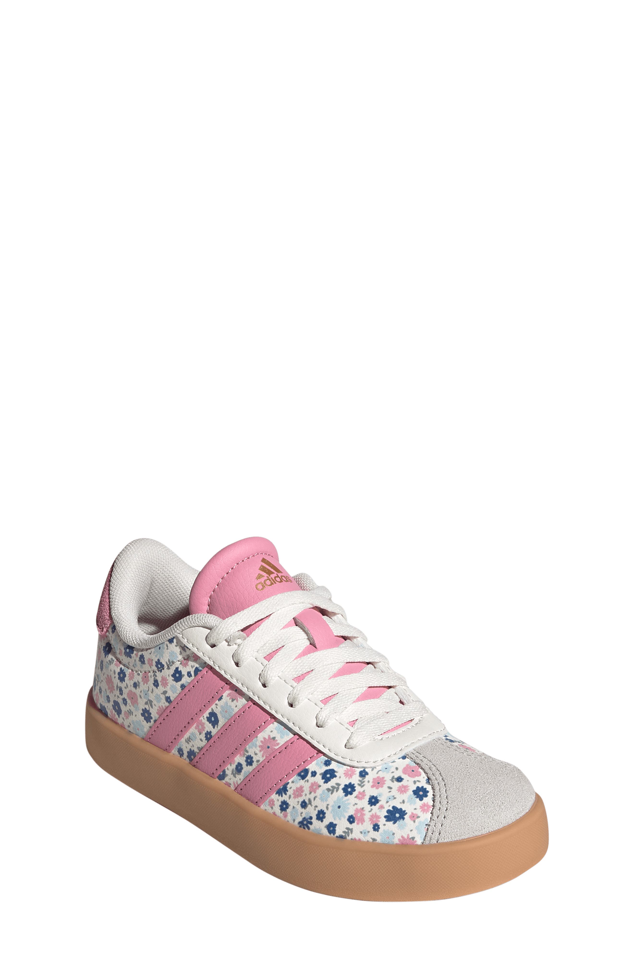 adidas Kids' VL Court 3.0 Sneaker, Main, color, Off White/ Bloom/ Ice Blue