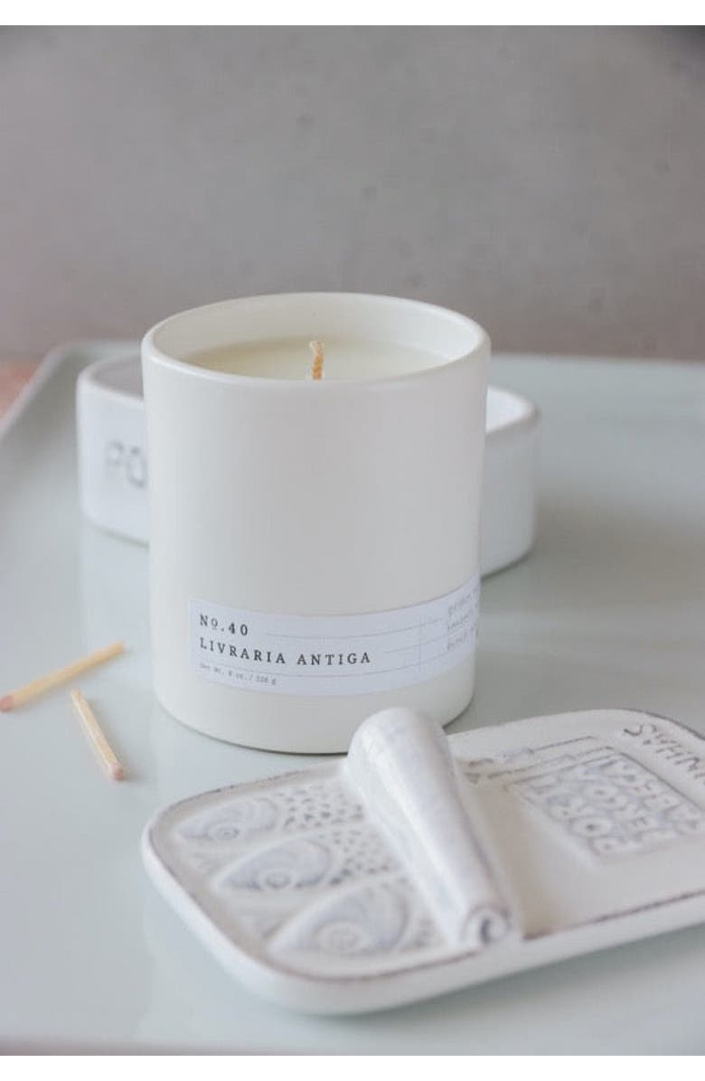 Aerangis No. 40 Livraria Antiga Scented Candle, Alternate, color, White