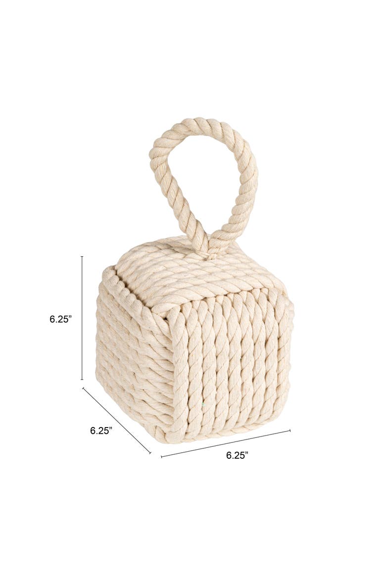 Cotton Rope Knot Door Stop, White, Alternate, color, White