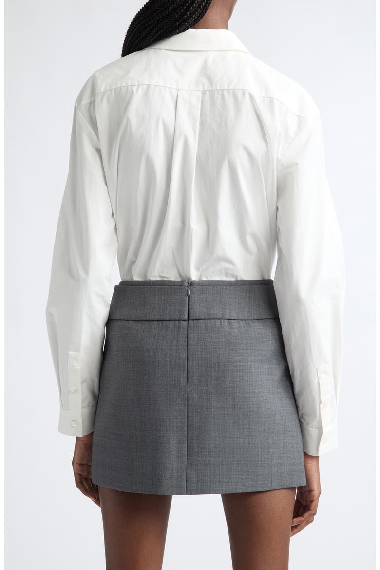 Open Collar Cotton Button-Up Shirt, Alternate, color, WHITE