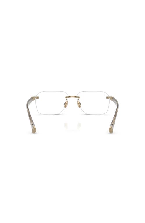 Brunello Cucinelli 57mm Rectangle Optical Glasses In Gold