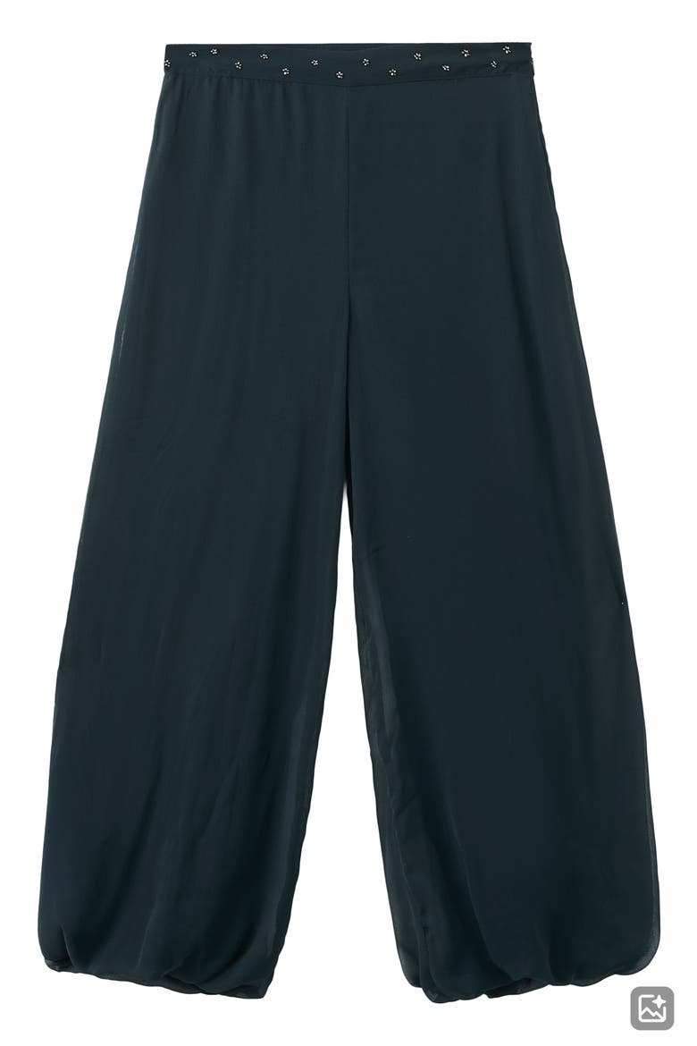 Rhinestone Detail Balloon Pants, Main, color, NAVY