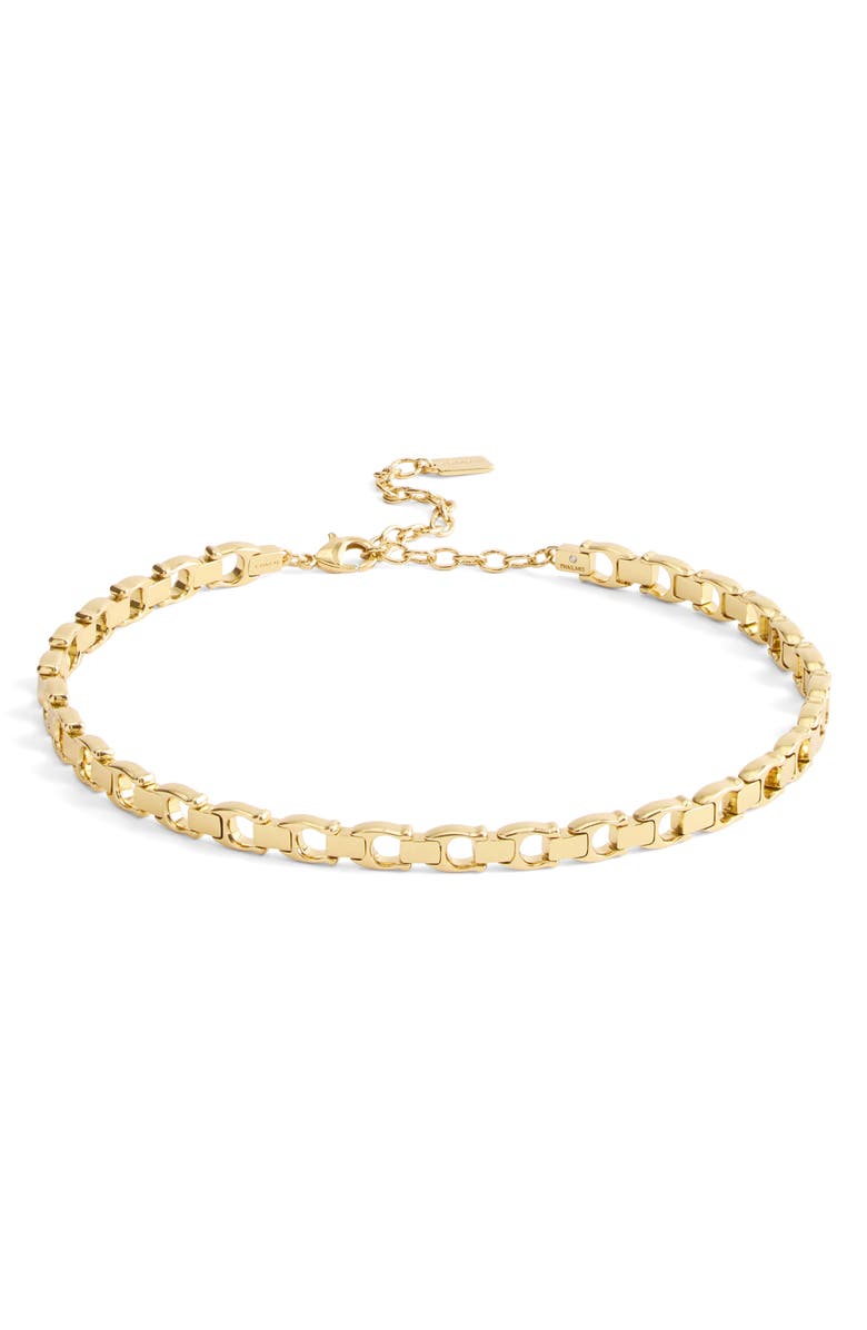 COACH Beveled 'C' Choker Necklace, Main, color, Gold