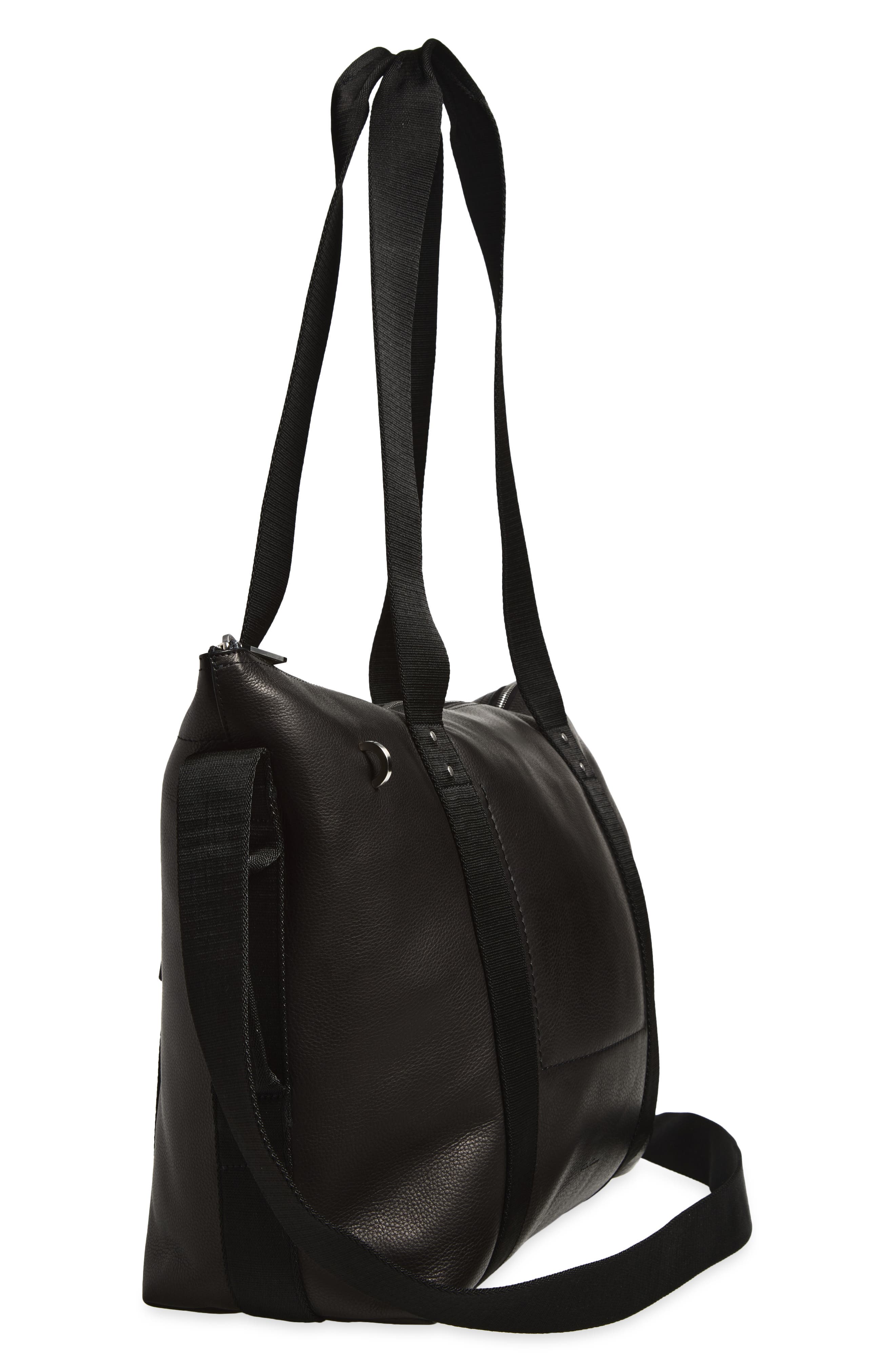 Trolley Leather Tote, Alternate, color, BLACK
