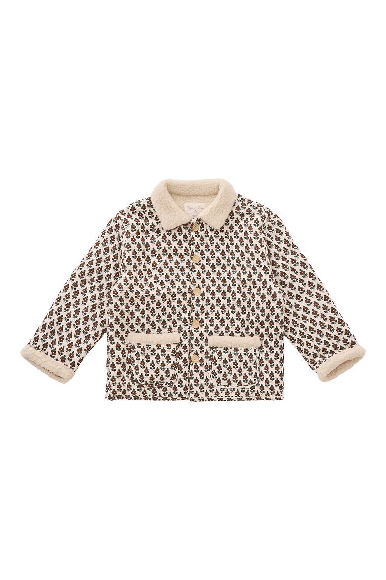 Kids' Quilted Faux Shearling Trim Coat, Main, color, ANTIQUE