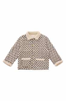 Kids' Quilted Faux Shearling Trim Coat