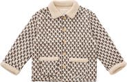 Rylee + Cru Kids' Quilted Faux Shearling Trim Coat