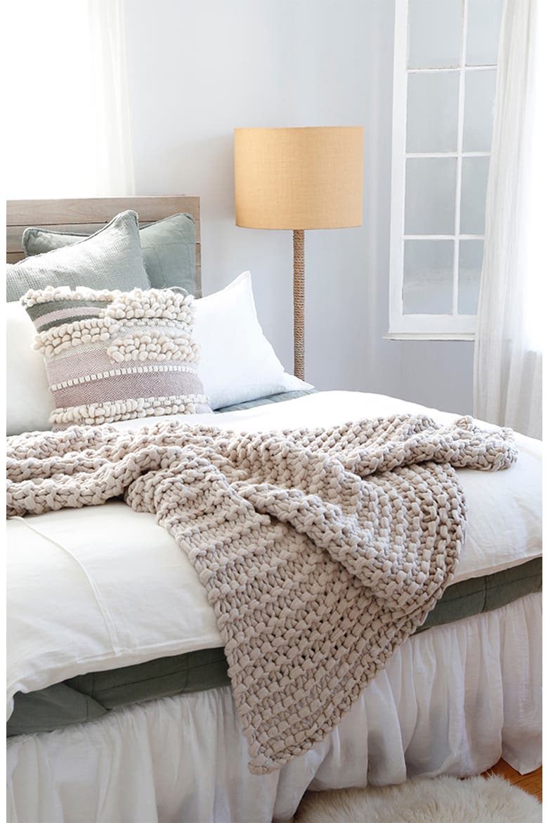 Finn Chunky Knit Throw Blanket, Alternate, color, TAUPE