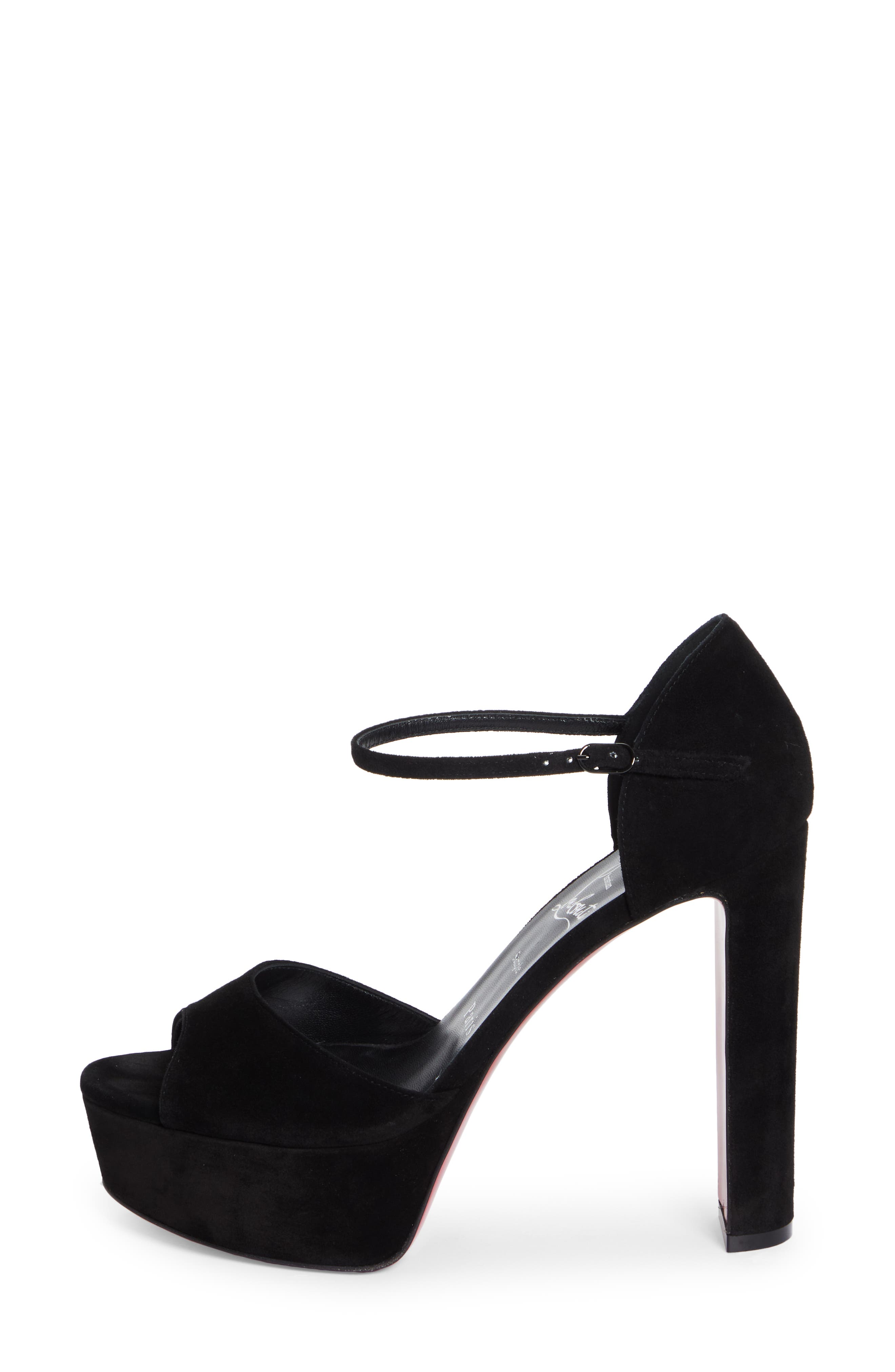 Christian Louboutin Sandaloo Peep-Toe Sandal, Alternate, color, Black