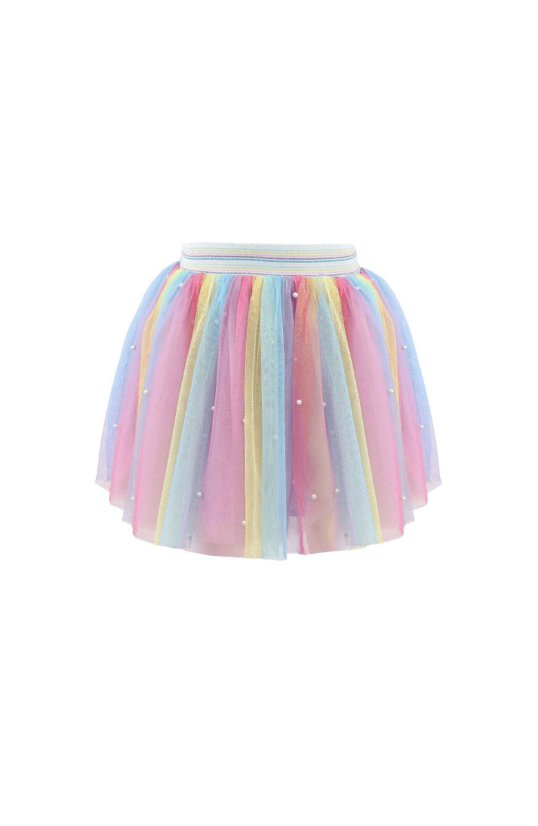 Lola + The Boys Rainbow Pearls Skirt, Main, color, Pink