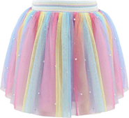 Lola + The Boys Rainbow Pearls Skirt