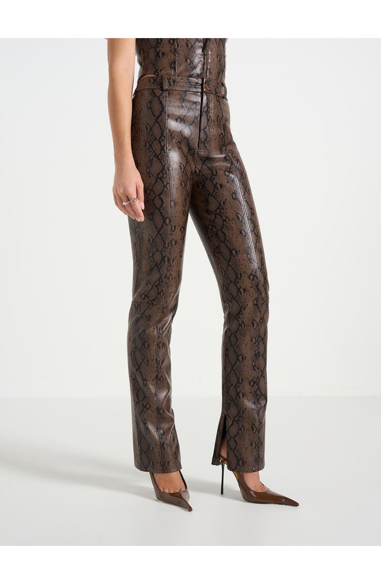 Manière De Voir Lucia Python Straight Leg Trousers, Main, color, Brown