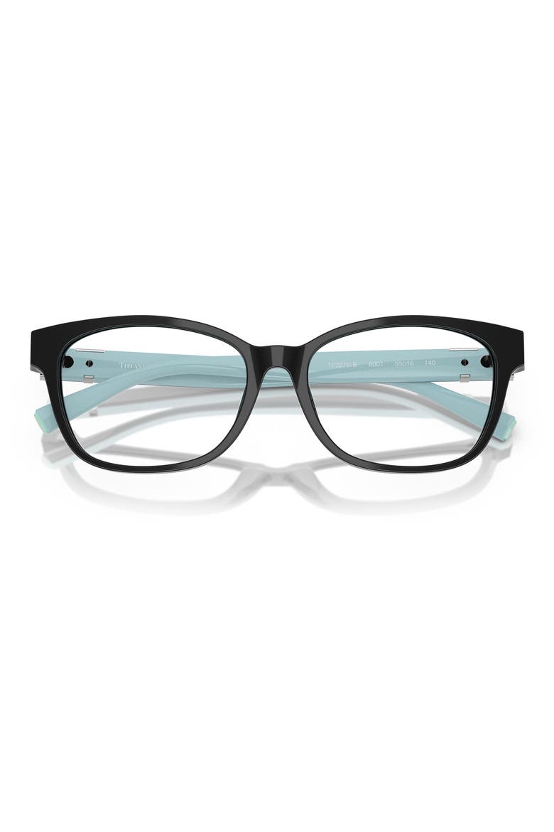 55mm Pillow Optical Glasses, Alternate, color, BLACK/ BLUE/ DEMO LENS