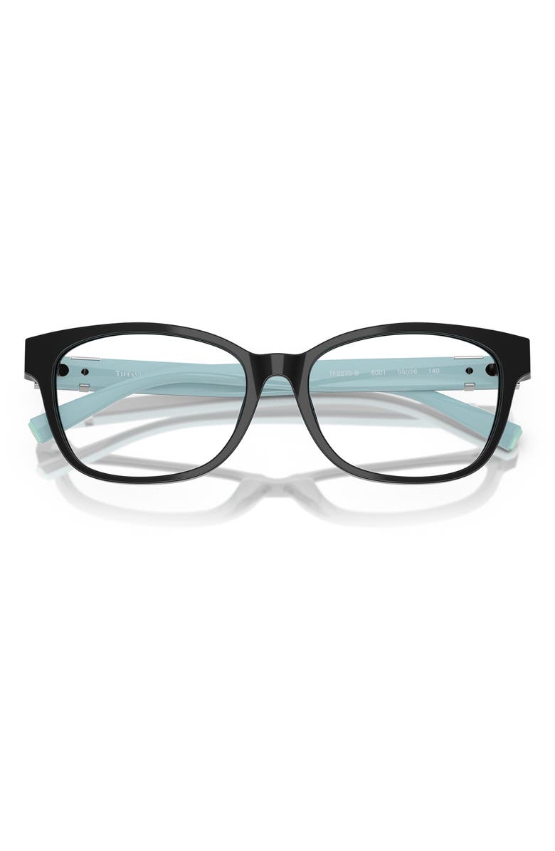 Tiffany & Co. 53mm Pillow Optical Glasses, Alternate, color, Black / Demo Lens