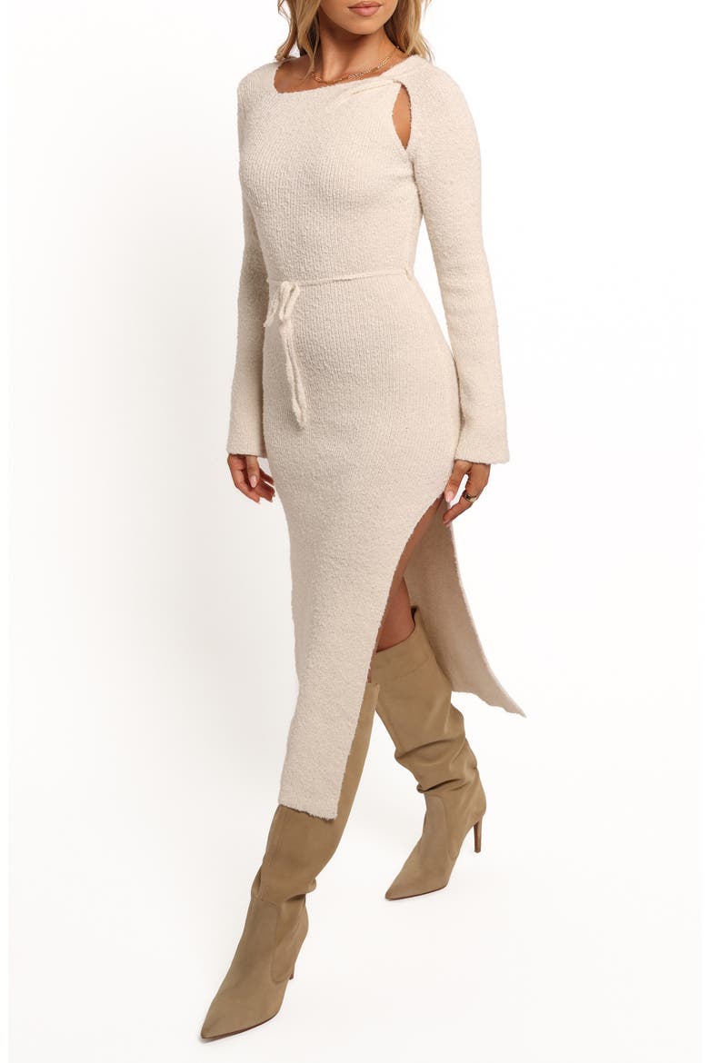 Edina Cutout Sweater Dress, Alternate, color, WHITE