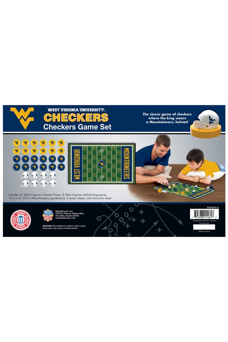West Virginia NCAA Checkers Board Game, Alternate, color, Multicolor