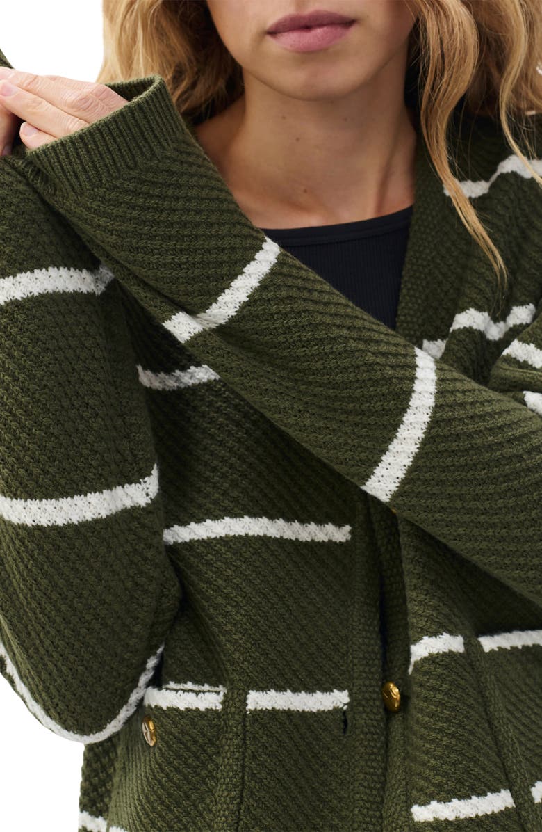 rag & bone Peggy Stripe Wool Cardigan, Alternate, color, Armmt