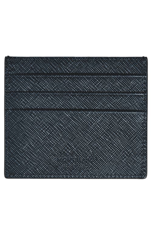 Montblanc Sartorial Leather Card Holder In Blue