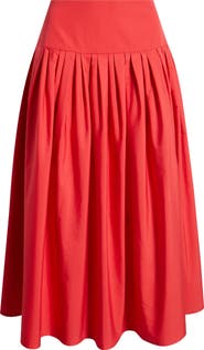 Nordstrom Pleated Cotton Poplin Skirt