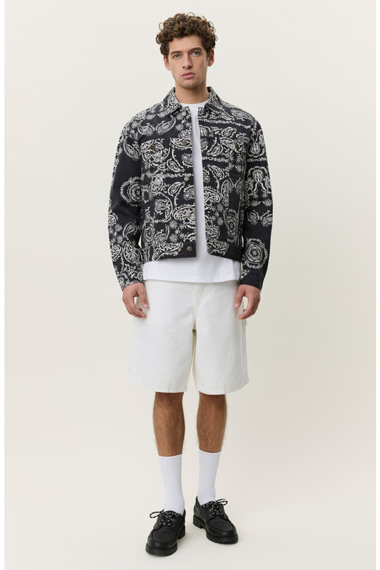 Paisley Cotton Twill Shirt Jacket, Alternate, color, BLACK MULTI