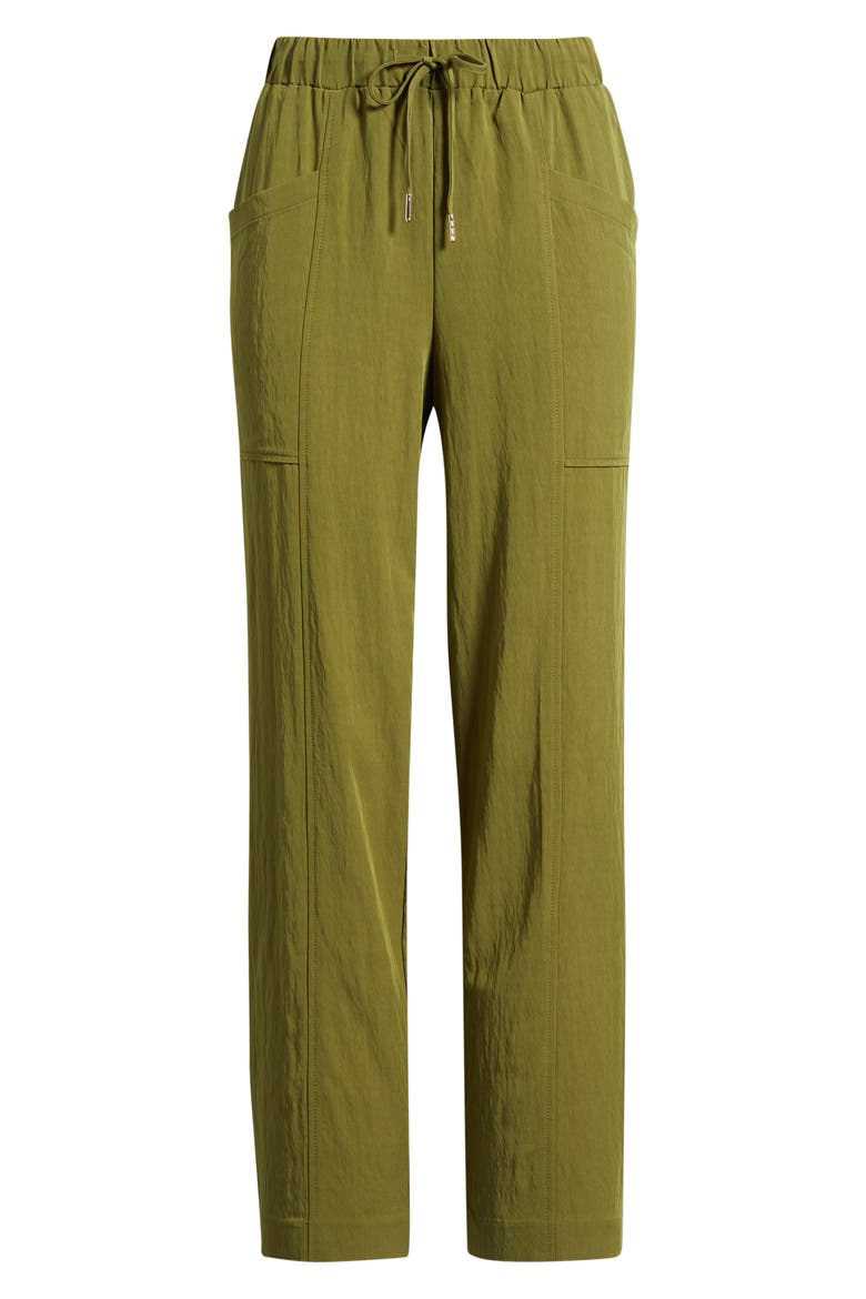 Tie Waist Crop Pants, Main, color, BAY LEAF
