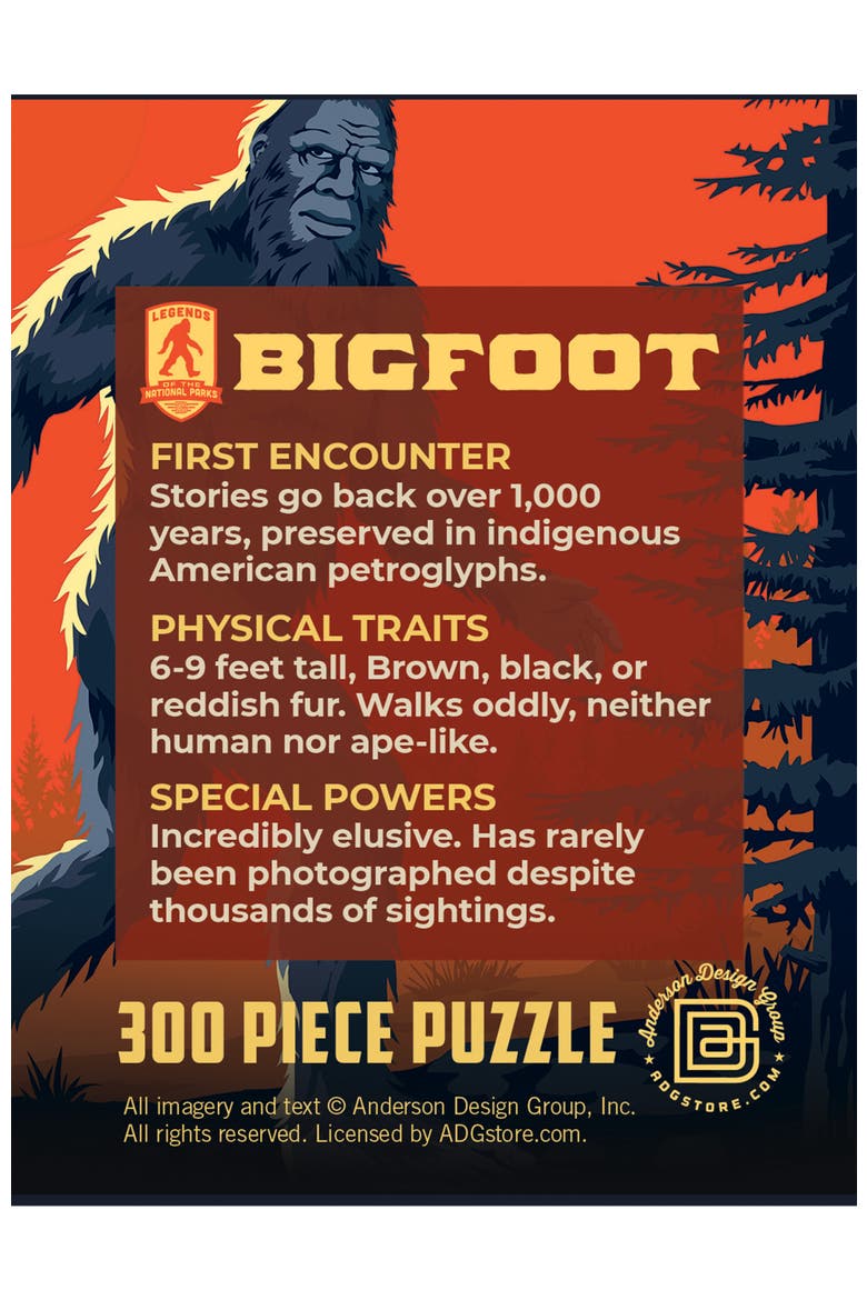 Bigfoot 300 Piece Jigsaw Puzzle, Alternate, color, Multicolor