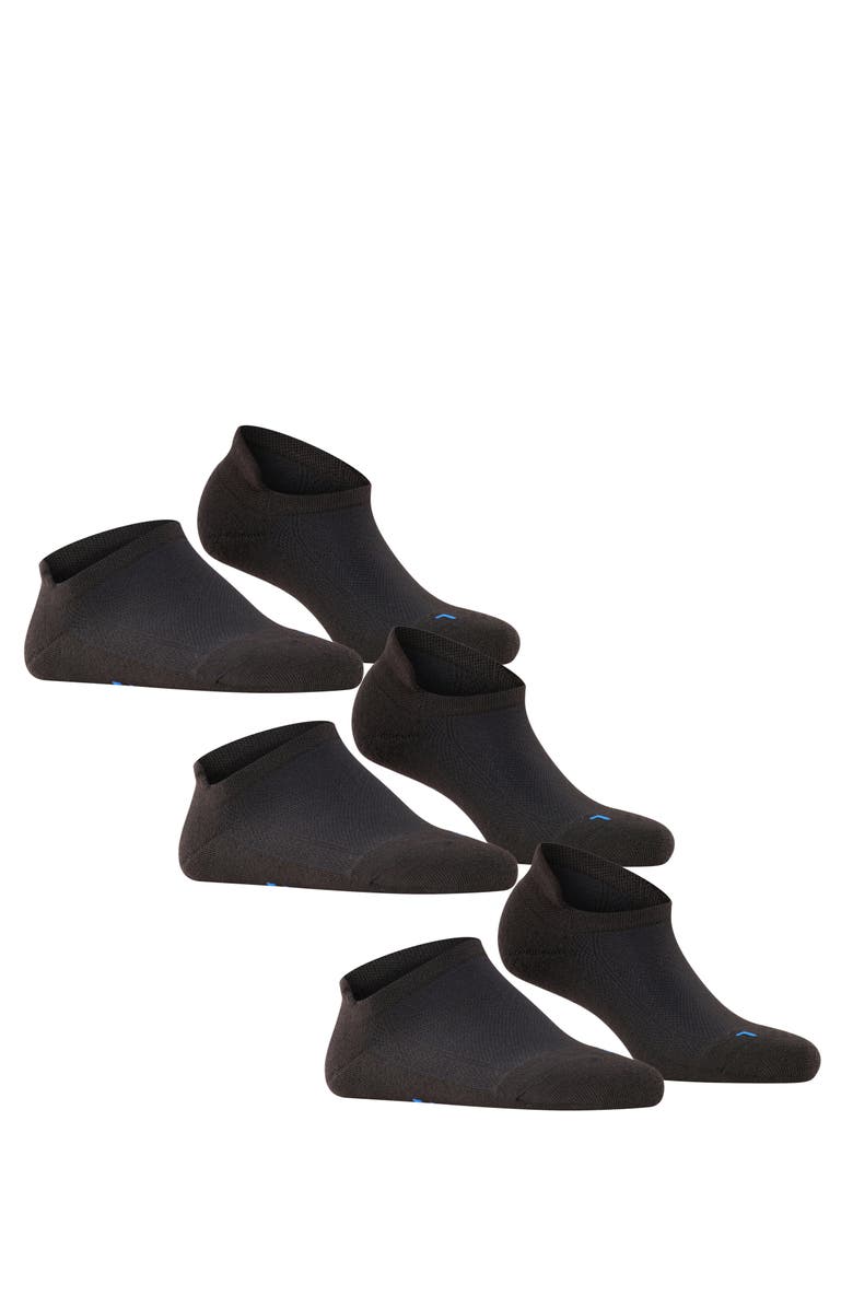 Falke Cool Kick 3-Pack Sneaker Socks, Alternate, color, Black