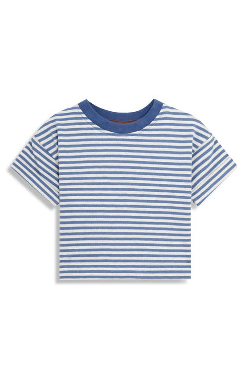 JOJO MAMAN BÉBÉ JOJO MAMAN BEBE STRIPE COTTON T-SHIRT & T-REX APPLIQUÉ OVERALLS SET 