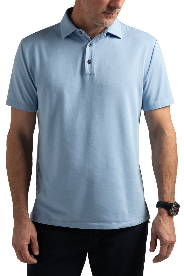 Pinehurst Classic Fit Cotton Blend Golf Polo, Main, color, BLUE JAY