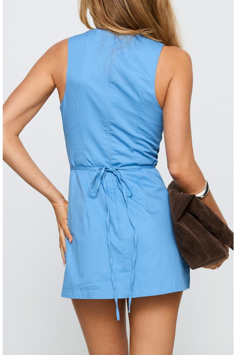 Etiquette Cutout Organic Cotton Skirted Romper, Alternate, color, BLUE